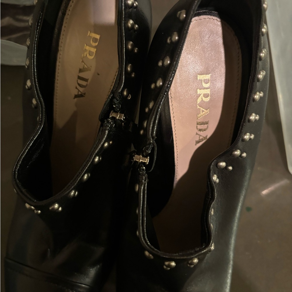 Prada Black Studded Women's Heels - Picture 11 of 12